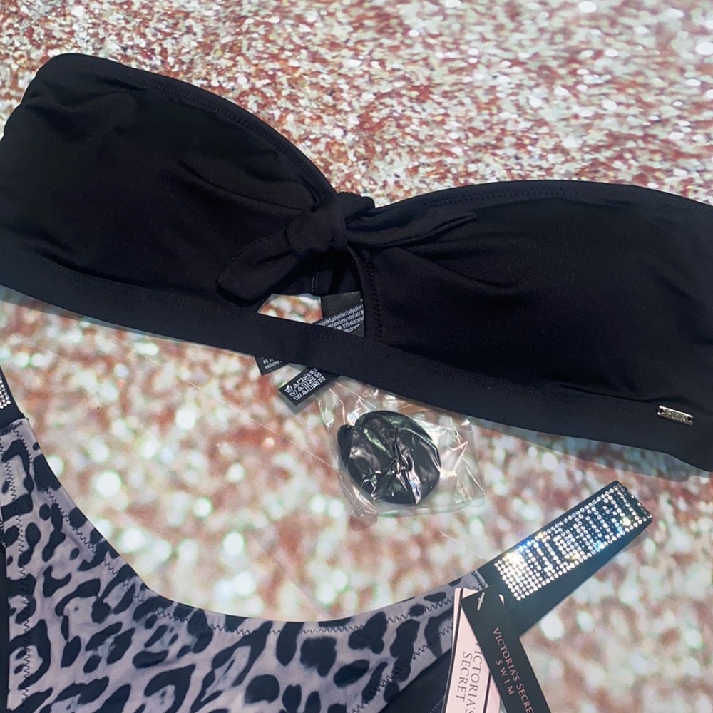 PINK black bandeau top